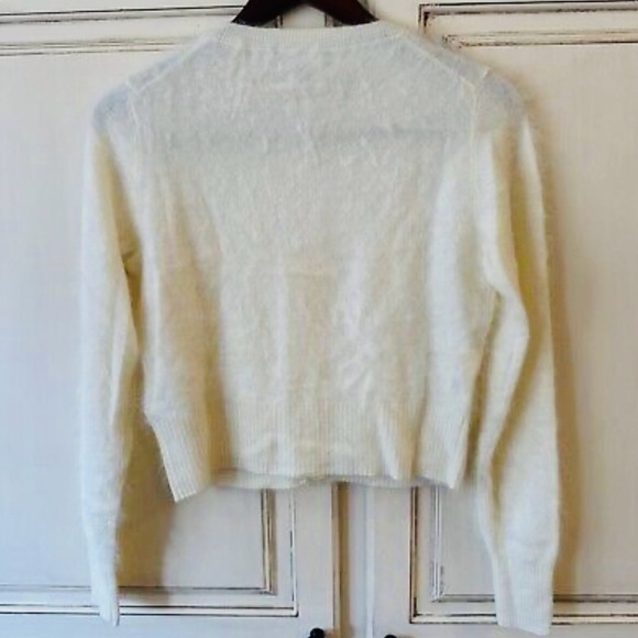 J. Crew Brushed Cashmere Cardigan Sweater Soft  Ivory!! - Picture 5 of 12